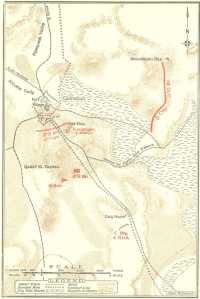 The 2/9th Battalion Attack: 
position at dawn 21st March