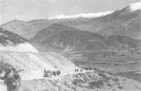 Greek troops moving along a 
mountain road, April 1941