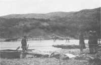 The bridge built by the 
2/1st Field Company to carry the 19th Brigade across the Aliakmon (Unknown New Zealand sapper)
