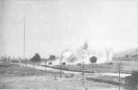 Shell fire covering the 
advance toward the wireless mast at Khalde (Australian War Memorial)