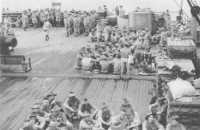 Men of the 2/5th Field 
Regiment on hoard the Nieuw Amsterdam, which carried the 18th Brigade Group from Suez to Bombay in February 1942 (2/5 Fd 
Regt Association)
