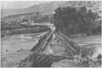 The Nahr el Kelb in Syria, 
showing bridges under construction by the Australian Railway Construction and Maintenance Group