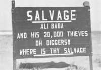 An Australian salvage 
notice near El Alamein