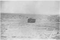 A tank, with a false truck 
body attached, as part of the British deception arrangements before the El Alamein battle