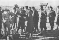 Feeding captured Italians 
at the prisoner-of-war cage at El Alamein (Capt G