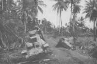 Japanese light tanks bogged 
and abandoned at Milne Bay, September 1942