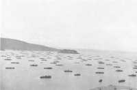 The Allied invasion convoy 
in Humboldt Bay, April 1944