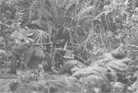 Men of the 2/11th Battalion 
in an action against Japanese positions east of Matapau, 2nd January 1945