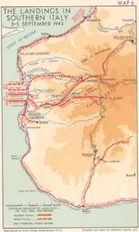 Map 6: The Landings in 
Southern Italy 3-5 September 1943