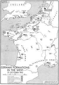 Sketch 2: German Formations 
in the West, 23 October 1943