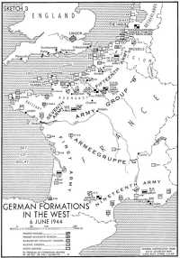 Sketch 3: German Formations 
in the West, 6 June 1944