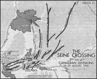 Sketch 21: The Seine 
Crossing, 3rd and 4th Canadian Divisions, 26–30 August 1944