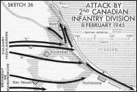 Sketch 36: Attack by 2nd 
Canadian Infantry Division, 8 February 1945