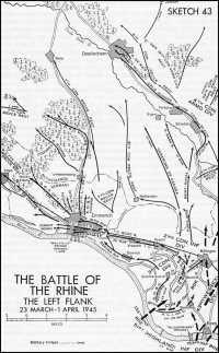 Sketch 43: The Battle of 
the Rhine, The Left Flank, 23 March–1 April 1945
