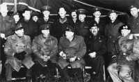 The British Prime Minister 
Visits First Canadian Army, In the front row of this photograph, taken at Headquarters 2nd Canadian Corps on 4 March 
1945, are, from left to right, Field-Marshal Sir Alan Brooke, Chief of the Imperial General Staff; General Crerar; Mr