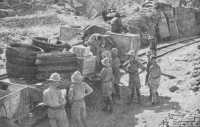 Supplies for troops in 
Keren—unloading provisions and stores at the dumps