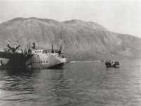 A Sunderland flying boat 
lies off the coast of Greece