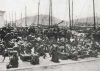 Troops of 5 German Mountain 
Division ready to embark from Greece in Caiques
