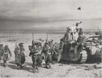 New Zealand infantry and 
Tobruk tanks