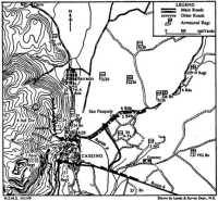 New Zealand dispositions 
north of Route 6, 24 February 1944