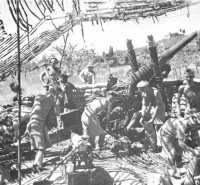 A medium gun of the Royal 
Artillery in support of the New Zealand Division during the advance to Florence