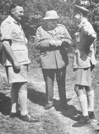 General Freyberg with Mr 
Churchill and General Alexander shortly after the capture of Florence