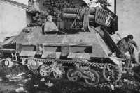 A ten-barrelled Nebelwerfer 
also abandoned by the enemy