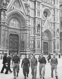 In front of the cathedral 
in Florence