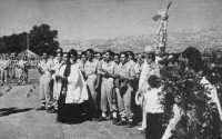 The Maori choir singing a 
hymn during the memorial service in Crete