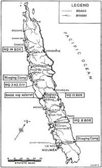 These were the final 
dispositions of 3 Division units in New Caledonia