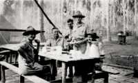 Officers` mess, Fiji 
commandos, Teneru, Guadalcanal (from left to right) Lt F