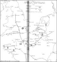 Map 11: Organisation of 
Luftflotten 2 and 3 for the Battle of Britain, (Summer 1940)