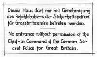 Reproduction of bilingual 
notice prepared by the Germans for use after invasion of this country