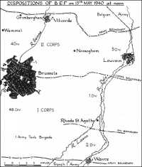 Dispositions of BEF on 15th 
May, 1940, at noon