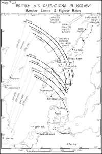 Map 7a: British Air 
Operations in Norway Bomber Limits & Fighter Bases