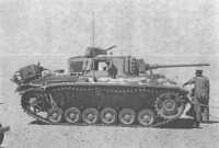 German Pzkw III Special, 
with long 5-cm gun and spaced armour on the gun mantlet and front superstructure; captured after the Battle of Alam el 
Halfa