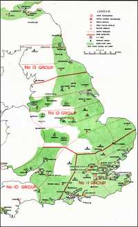 The air defences of England 
and Wales, August 1940