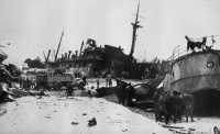 Axis shipping at Tripoli 
wrecked by British bombing, January 1942