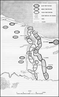 The position at El Alamein, 
23 October 1942