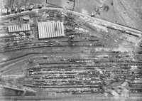 The railway yards at 
Aulnoye before and after an attack by Bomber Command, 27/28th April, 1944