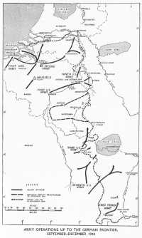 Army operations up to the 
German frontier, September–December 1944