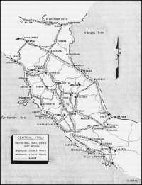 Central Italy Principal 
Rail lines and Roads
