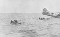 Rescue of General Twining 
and crew in Coral Sea – Approach of rafts to Navy PBY