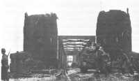 Ludendorff railway bridge 
over the Rhine River at Remagen captured by men of the 9th Armored Division
