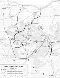 Map 14: 12th Army Group 
Plan, 8 August 1944