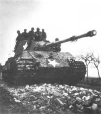 Captured German Tiger (Mark 
VI) tank with temporary U
