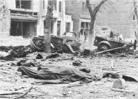 A Bastogne Street After 
Luftwaffe Bombardment