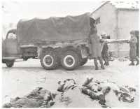 Removing German dead after 
fighting in Nennig