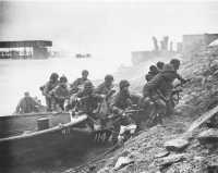 Infantry of the 3rd 
Division climb the east bank of the Rhine