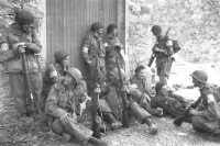American and British 
paratroopers take a short break, D-day 1944